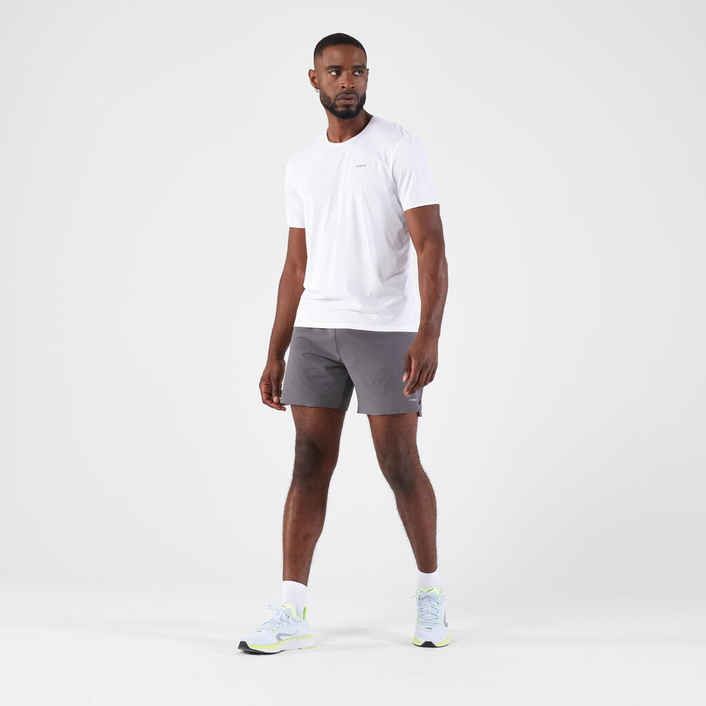 Short de running Homme - KIPRUN Run 500 Confort Gris anthracite